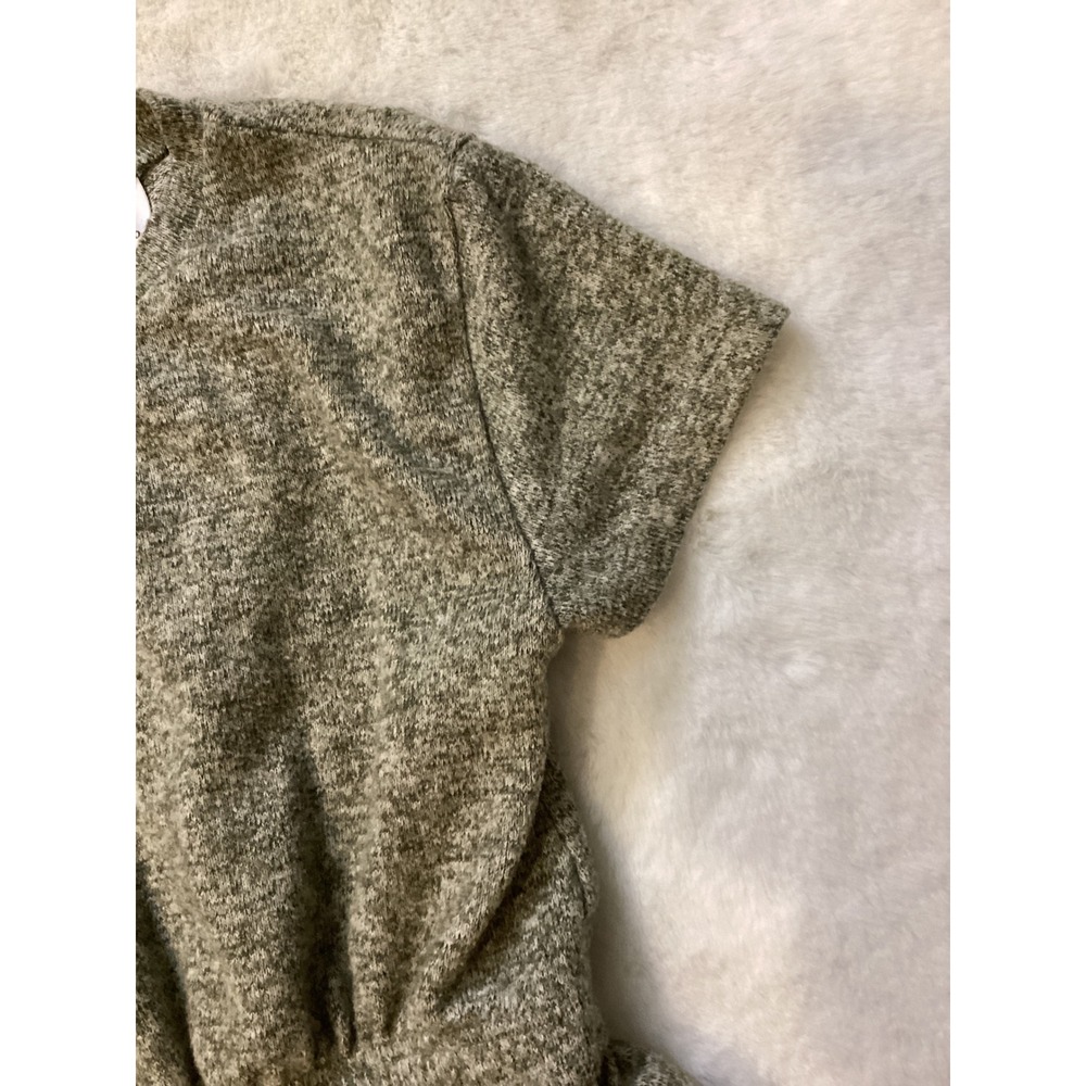 ZARA Kids Girls Knit Jumpsuit Wide Leg Grey Elastic Waist Belted Button‎ - Picture 5 of 7
